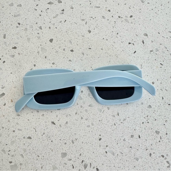 H&M Sunglasses Blue Retro Rectangles - Picture 6 of 7